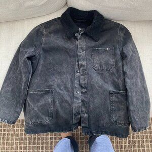 Men's Black Shearling Jean Jacket